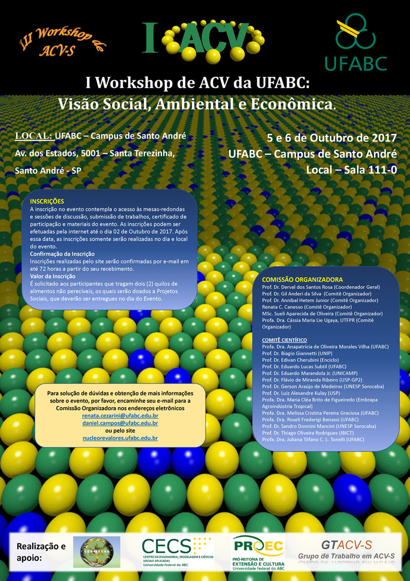I Workshop de ACV da UFABC: Visão Social, Ambiental e Econômica