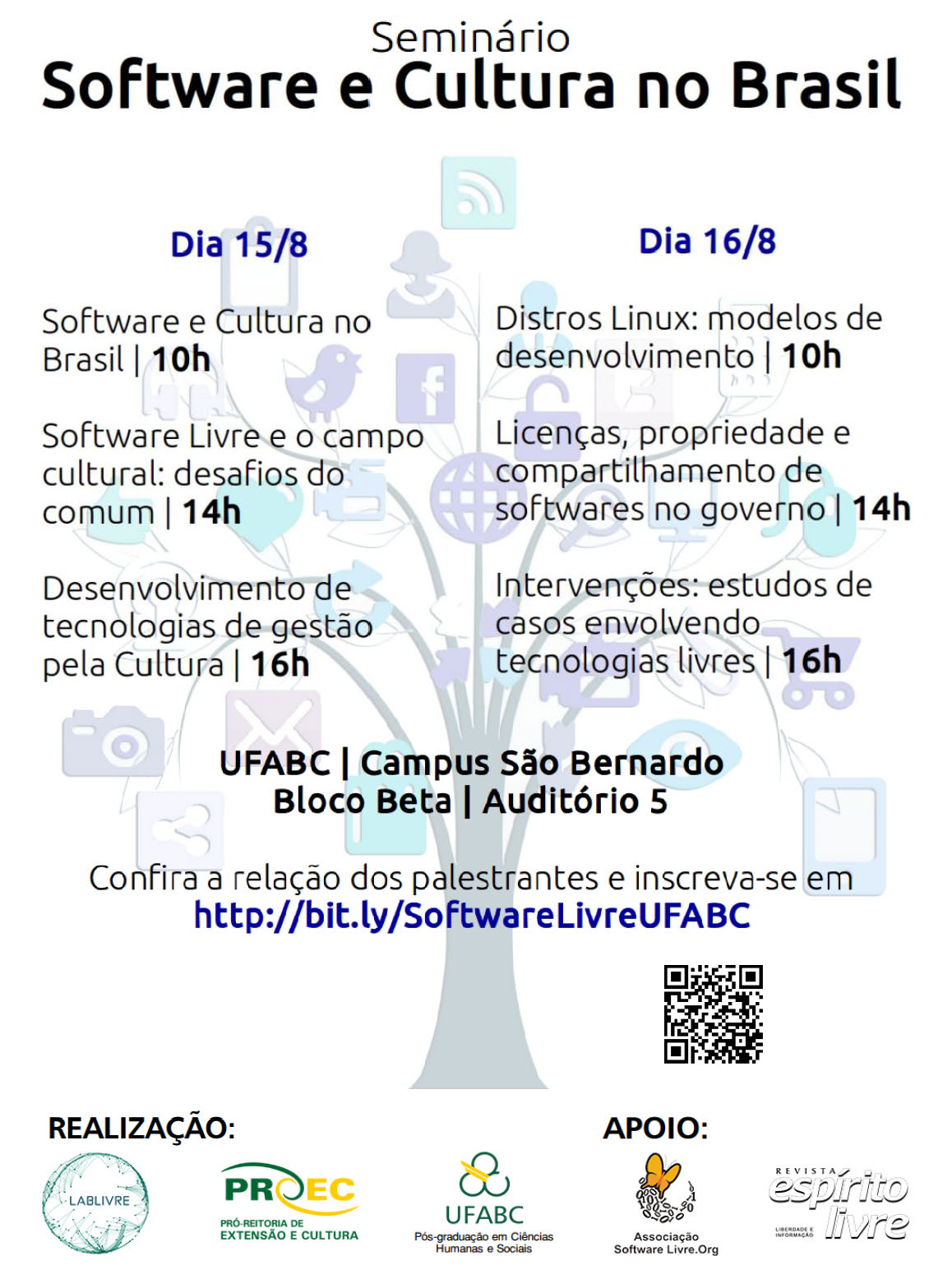 Cartaz evento - I Seminário Software e Cultura no Brasil