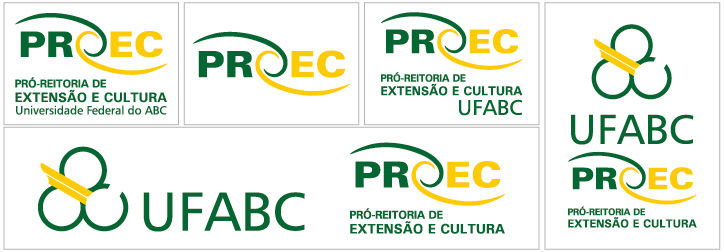 O logo PROEC UFABC e suas variações