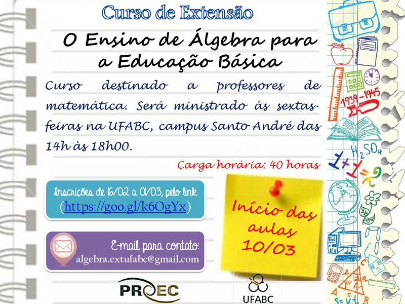 cartaz 2017 ensino de algebra para a educacao basica