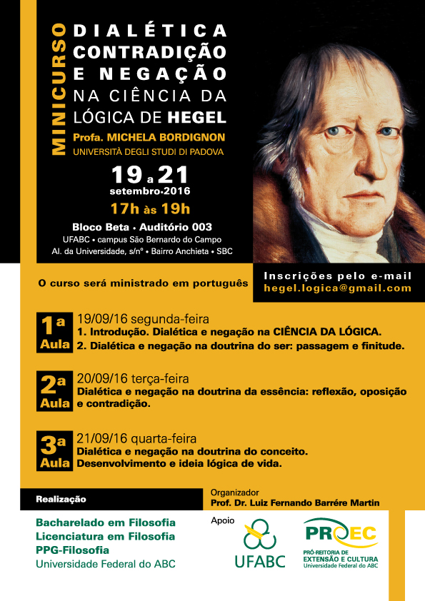 Minicurso: Dialética, contradição e negação da Ciência da Lógica de Hegel