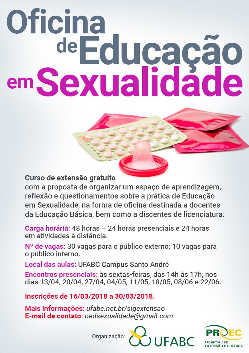cartaz curso Oficina de Educação em Sexualidade ufabc 2018