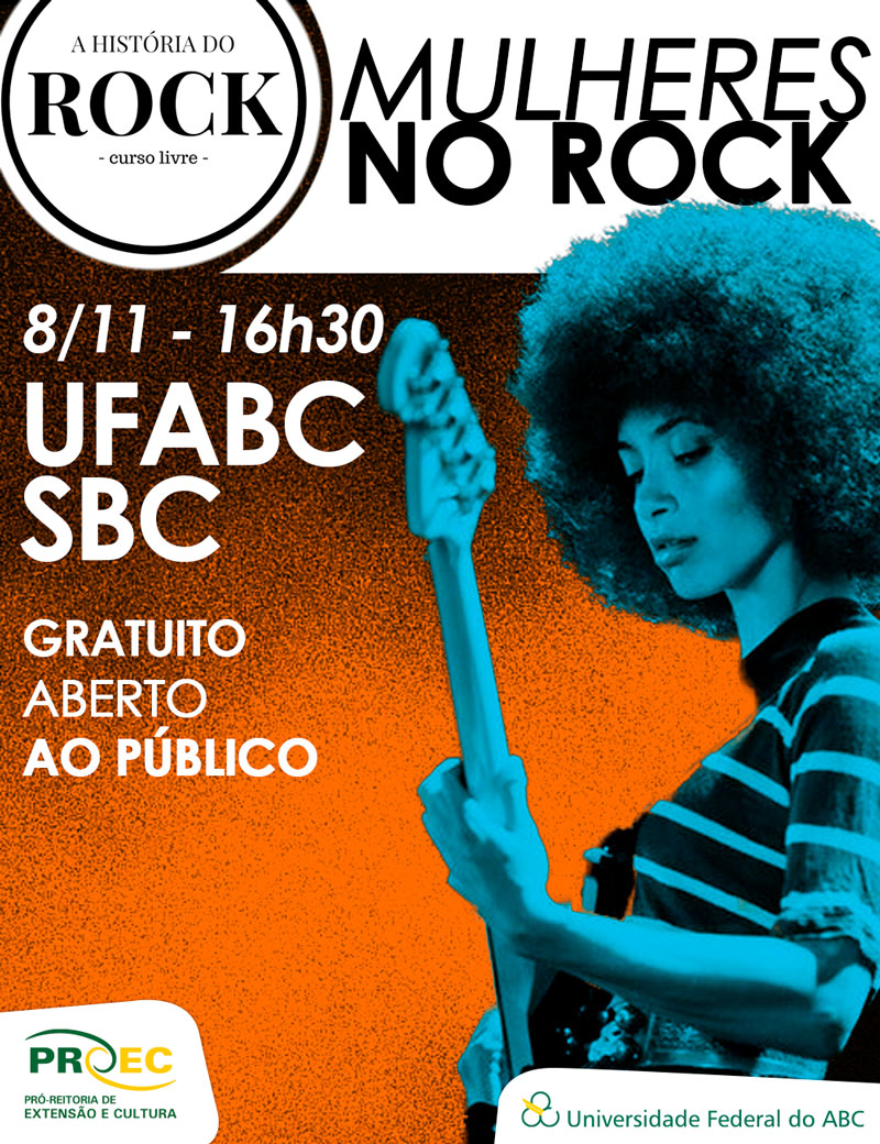cartaz Mulheres no rock curso historia rock ufabc