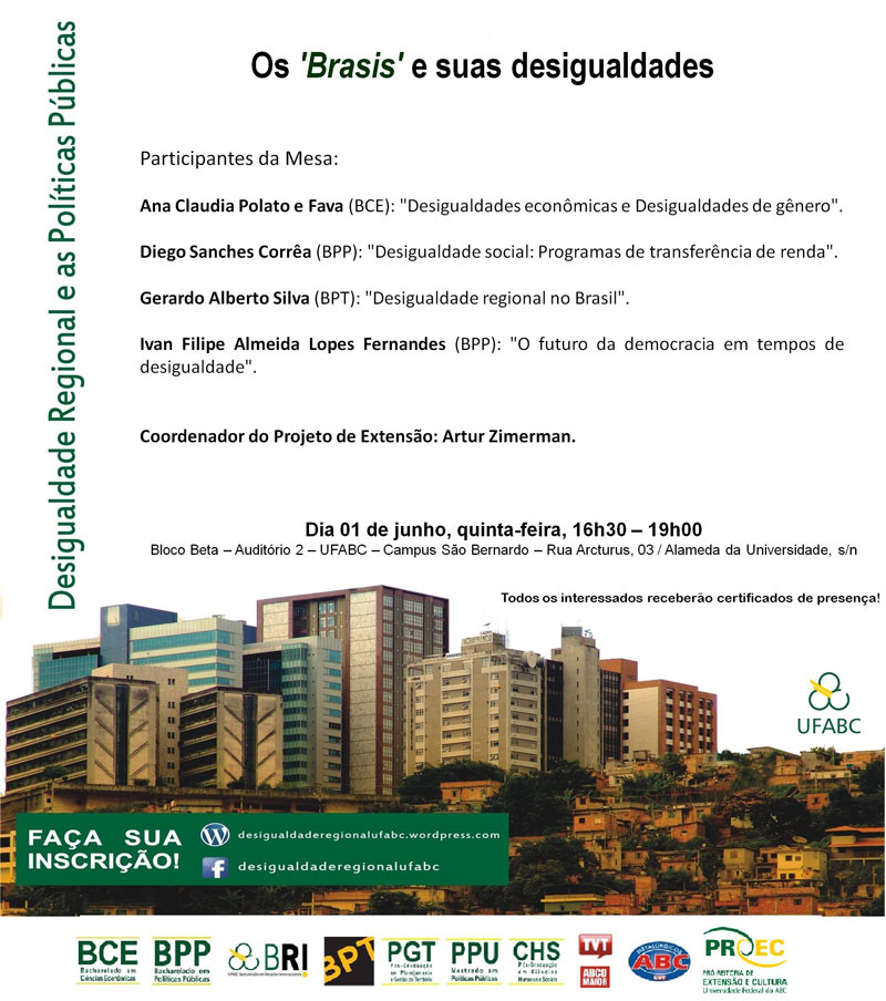 cartaz mesa debate os brasis e suas desigualdades