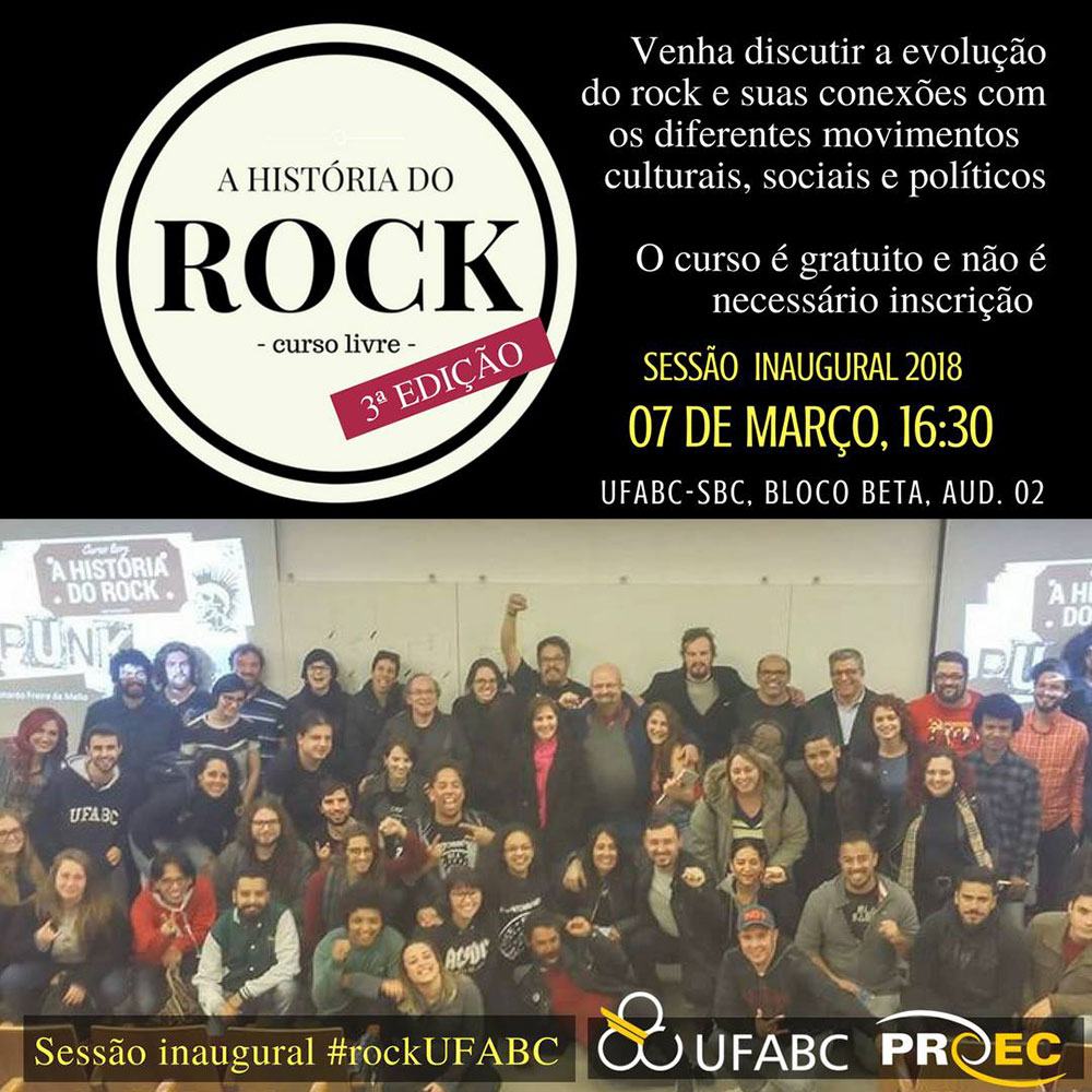 cartaz sessao inaugural curso historia rock ufabc