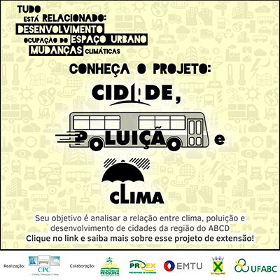 Arte de divulgacao para o projeto Cidade, Poluição e Clima